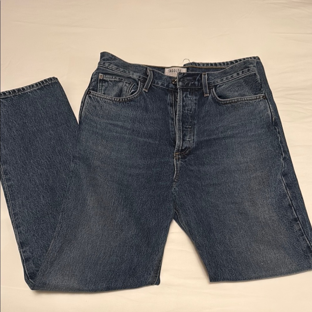 Agolde Blue Straight Leg Jeans with Classic Denim Appeal